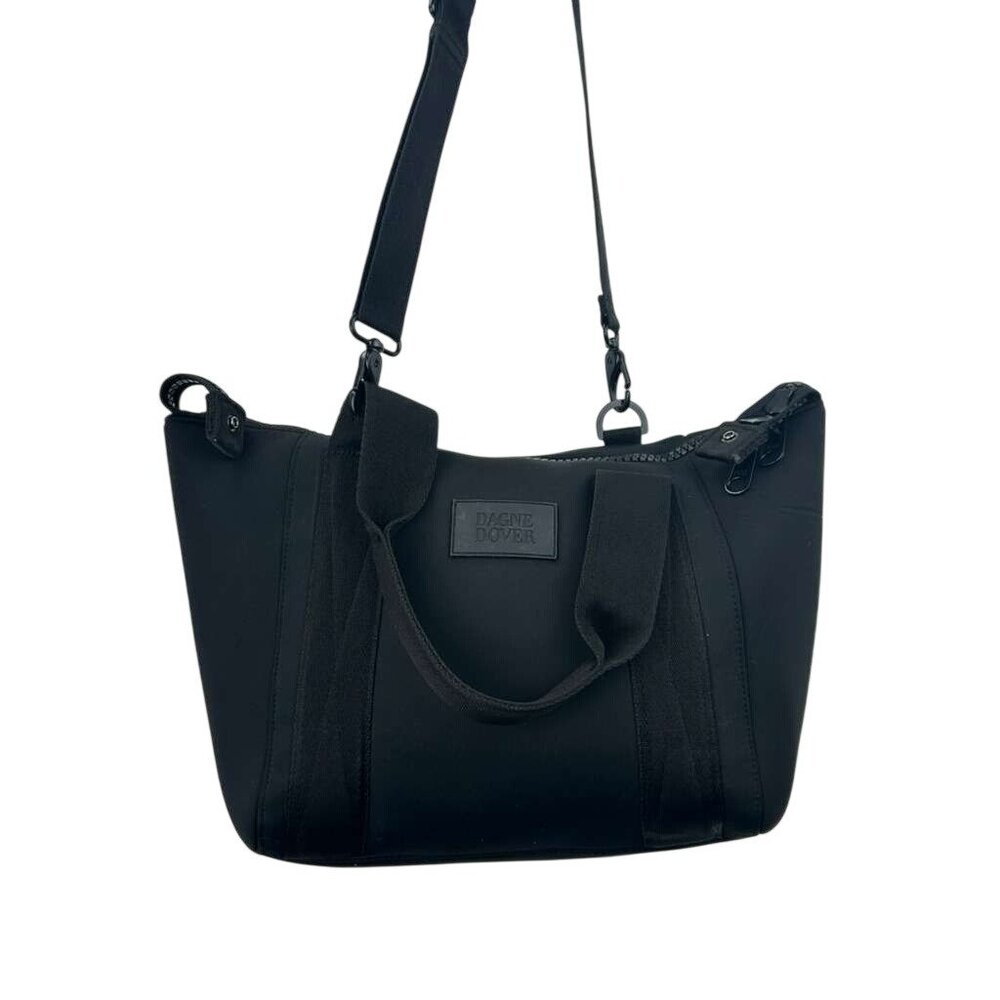 Dagne Dover Women's Black Bag With Mesh Compartments & Zipper Closure - Picture 9 of 16